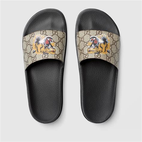 tiger in jungle gucci slides|Gucci tiger slides men's.